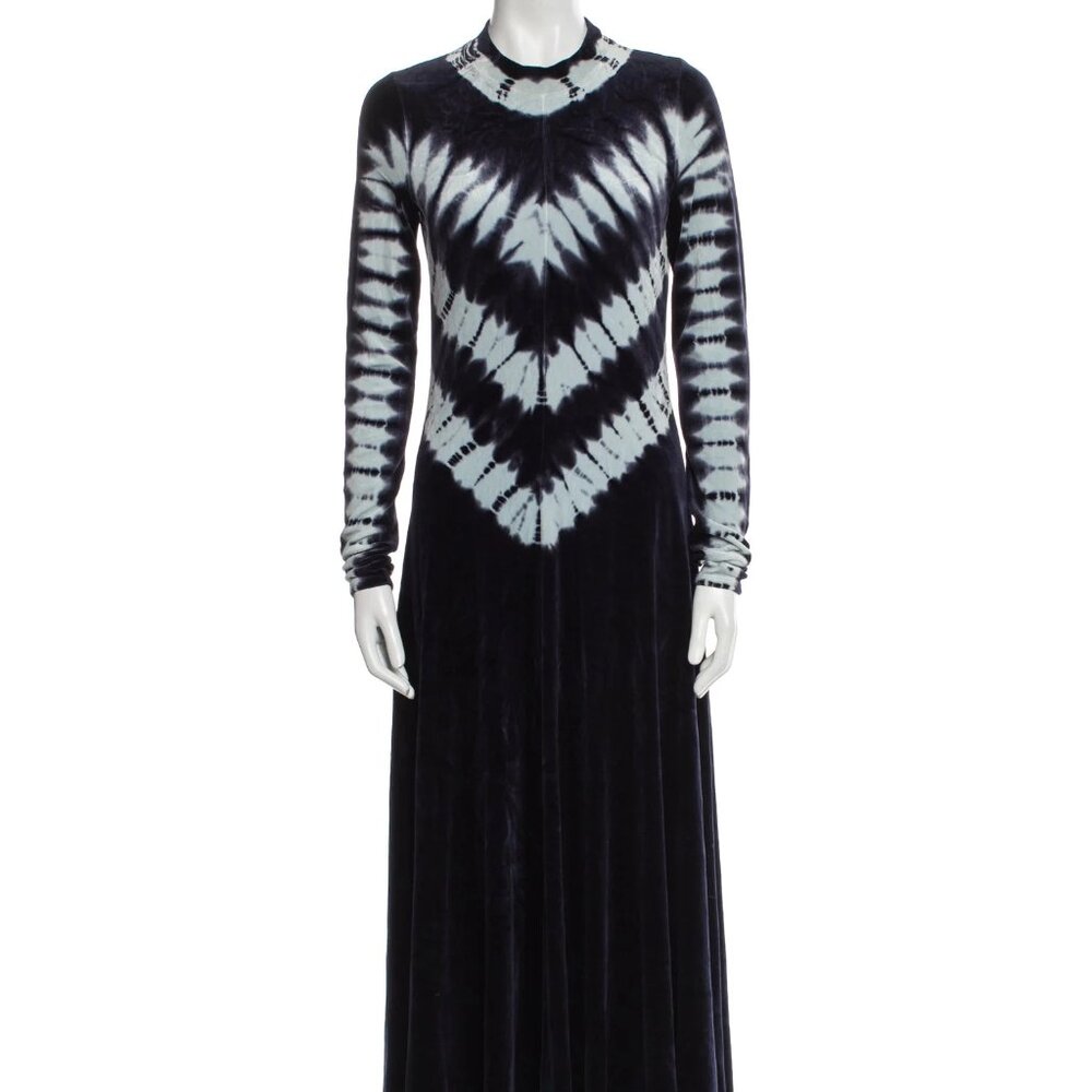Proenza Schouler Velvet Tie Dye Long Sleeve Dress